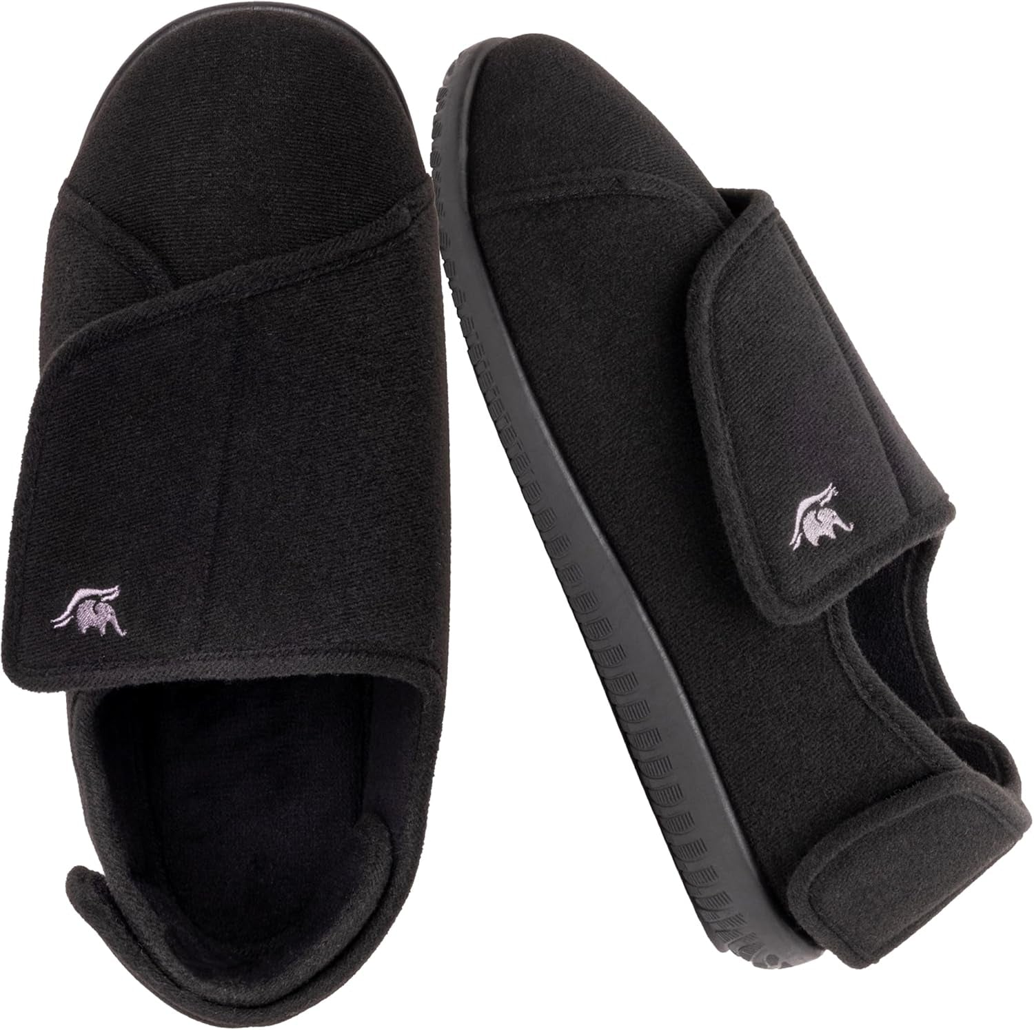 Men'S Memory Foam Diabetic Slippers with Adjustable Closure, Extra Wide Comfy Warm Plush Fleece Arthritis Edema Swollen Diabetic House Shoes Machine Washable with anti Slip Sole
