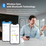 Push Wrist Blood Pressure Monitor, Digital Bluetooth Blood Pressure Machine with Large Display and Portable Carrying Case for at Home and Travel Use