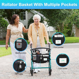 Rollator Basket Large Capacity Walker Accessories Organizer Bag with Multiple