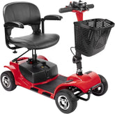 Upgrade 4 Wheels Mobility Scooter for Seniors, Foldable Electric Powered Mobility Wheelchair for Adult, 350Lbs, Red