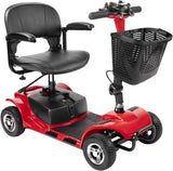 Upgrade 4 Wheels Mobility Scooter for Seniors, Foldable Electric Powered Mobility Wheelchair for Adult, 350Lbs, Red