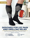 Light Compression Socks for Men - 6 Pairs | 8-15 Mmhg Graduated Compression Socks for Men 9-12 | Support Socks