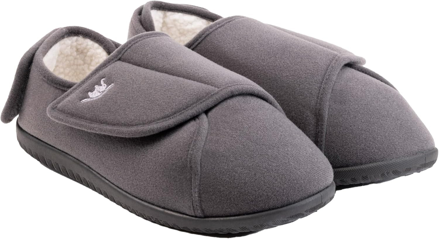 Women'S Wide, Extra Wide 80-D Memory Foam Diabetic Slipper with Adjustable Closure anti Slip Sole, Warm Plush Fleece Arthritis Edema Swollen Diabetic House Shoes