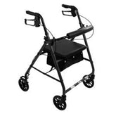 Aluminum Rollator, 6" Wheels, Black, 300 Lb Weight Capacity