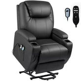 Black Leather Standard (No Motion) Recliner with Power Lift