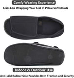 Men'S Open Toe Diabetic Recovery Slippers, Adjustable Orthopedic Wide Width Walking Shoes for Arthritis Edema Swollen Feet Elderly Men