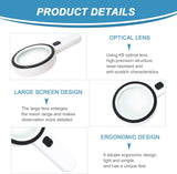 Magnifying Glass with 12 LED Lights, 30X Double Glass Lens Handheld Illuminated