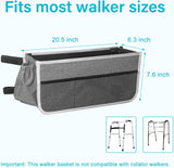 Upgrade Walker Basket Walker Bag for Folding Walker with 2 Cup Holder,Bag for Wa