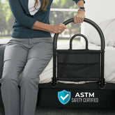 Bed Rail Advantage Traveler, Bariatric Foldable Railing with Pouch for Adults, Seniors, and Elderly, Portable Travel Safety Bedrail with Padded Handle, ASTM Safety Approved Guardrail