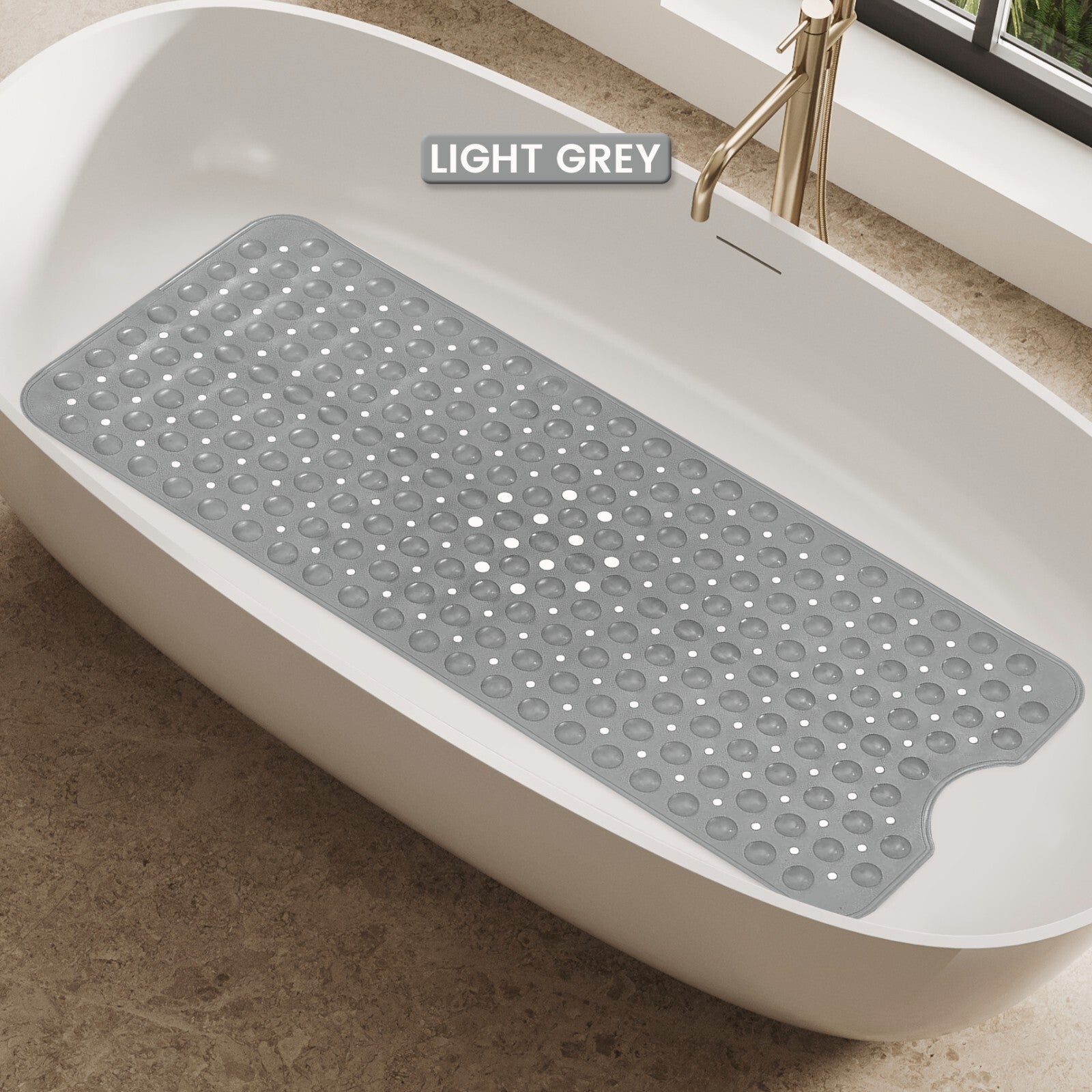 Non-Slip Bath Tub Mat (40 X 16)Inch Extra Long Antibacterial Bathroom Shower Mat