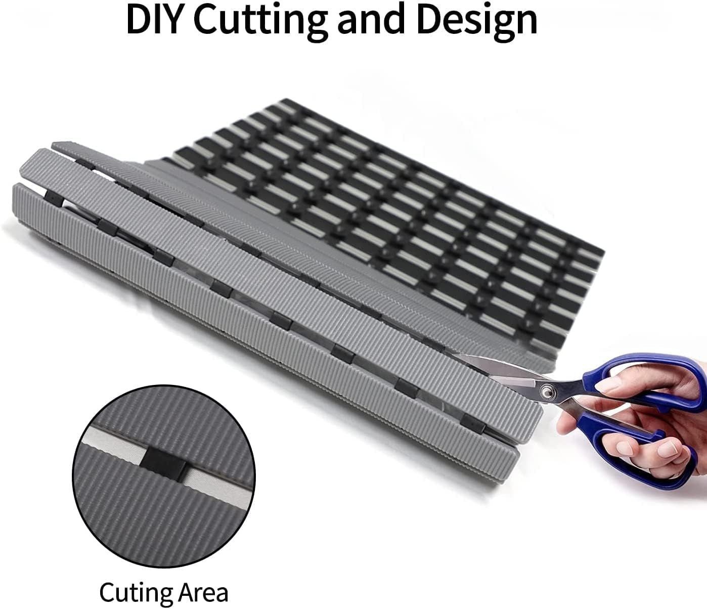 Bathtub Mat Non Slip, Shower Mat for inside Shower, Suction Cups Design and Drain Holes, 27.5 X 15.7 Inch, Bathroom Essentials Safe, Easy to DIY Cut, Soft and Eco-Friendly Materials