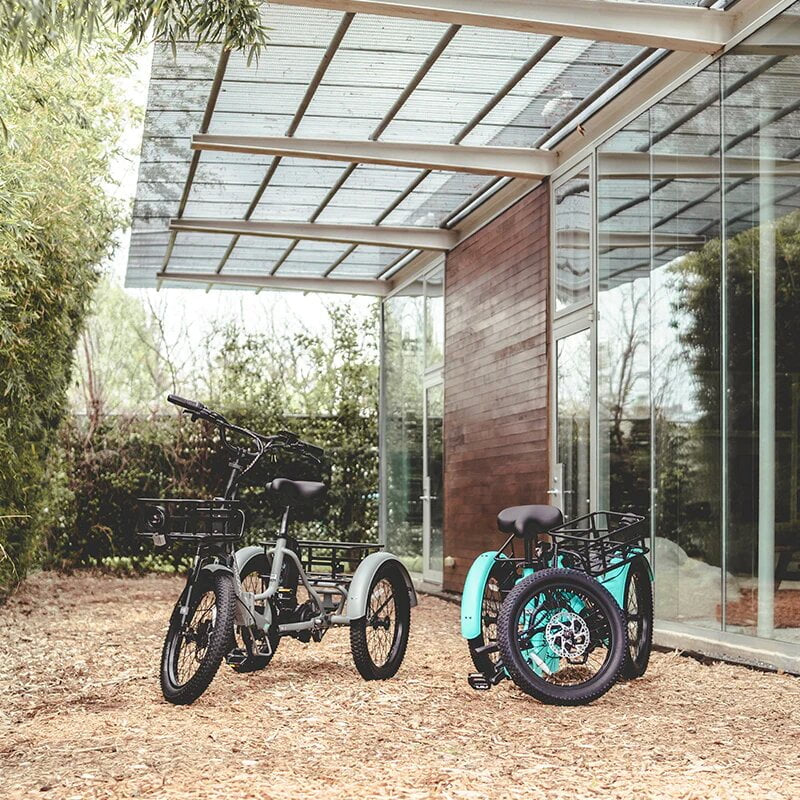 ABORON 3.0 Fat Tire Electric Trike for Senior Foldable E-Bike, 500W Motorized Tricycle Adult 20" Folding 3 Wheel Electric Commute Bike Trike W/48V Battery and Storage Baskets, UL2849