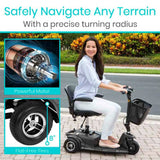 Vive 3-Wheel Mobility Scooter, Electric Powered Wheelchair for Travel - Electrical Medical Cart, Red