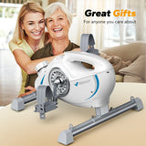 under Desk Bike Pedal Exerciser Indoor Silent Elliptical Machine for Legs and Arms Mini Foot Pedal Exercise Bike with Free App,Non-Slip Mat,2 Resistance Bands