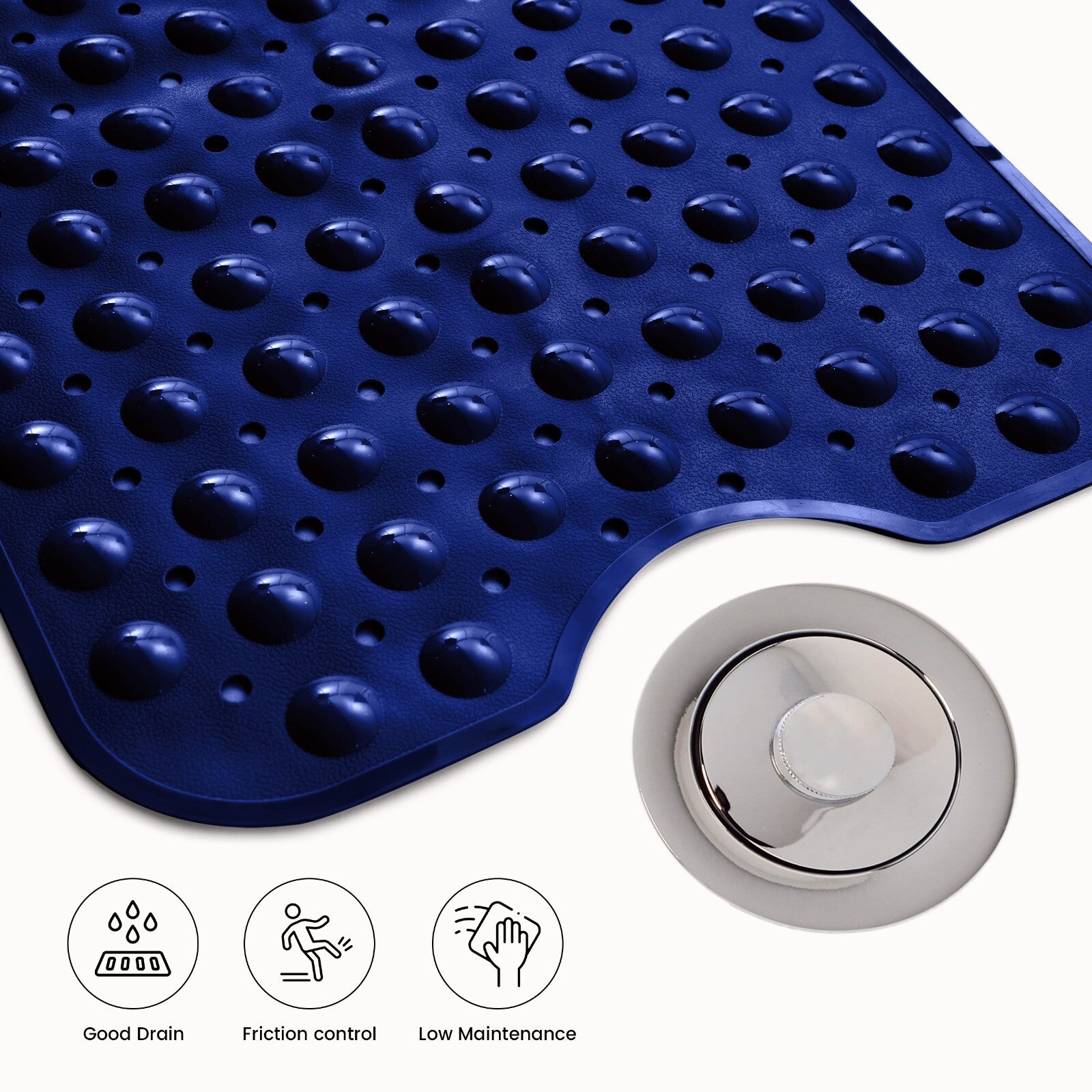 Non-Slip Bath Tub Mat (40 X 16)Inch Extra Long Antibacterial Bathroom Shower Mat