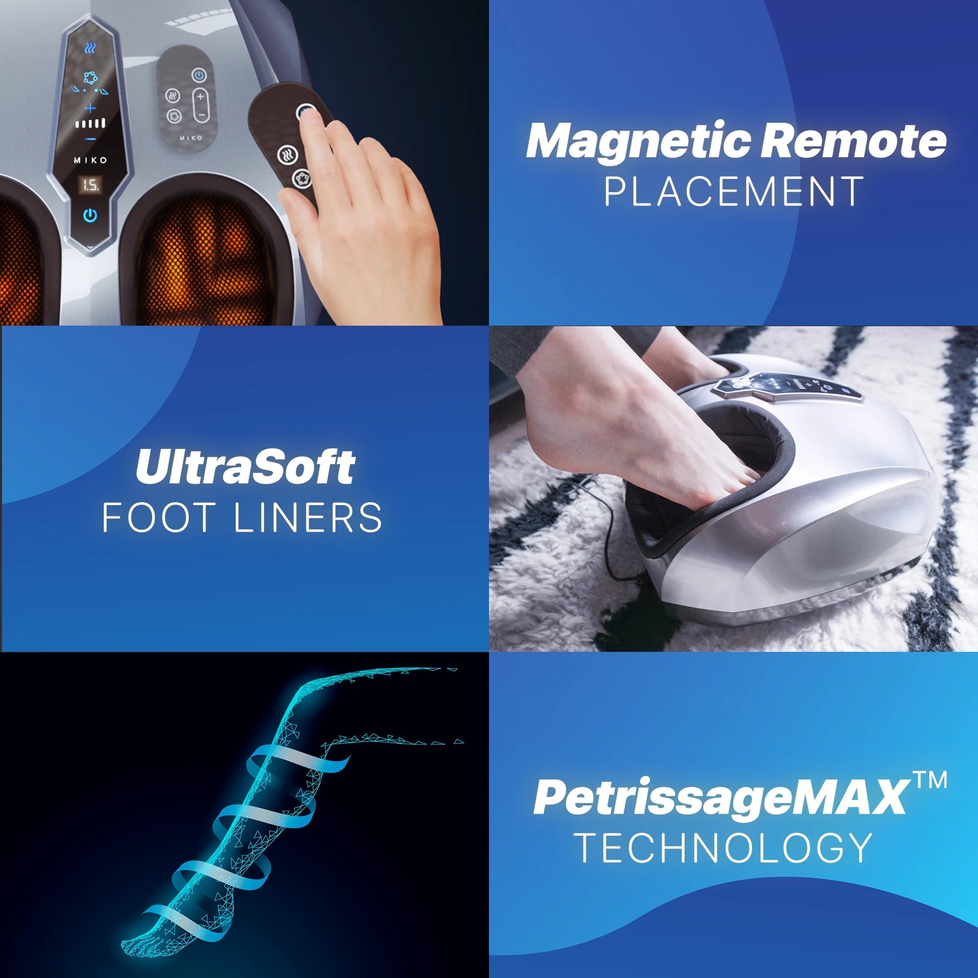 Shiatsu Foot Massager Machine - Deep Kneading, Shiatsu, Air Compression, and Heat Therapy - Touchscreen - 2 Wireless Remotes