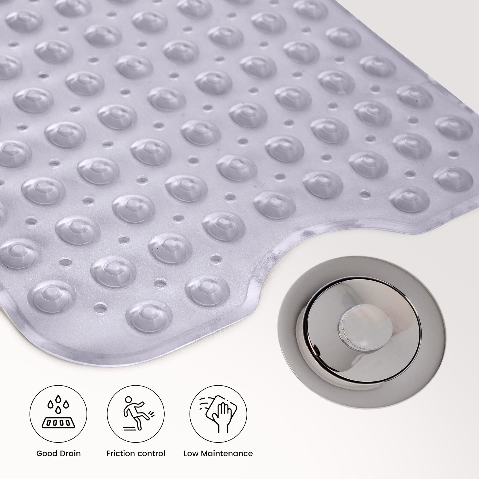 Non-Slip Bath Tub Mat (40 X 16)Inch Extra Long Antibacterial Bathroom Shower Mat