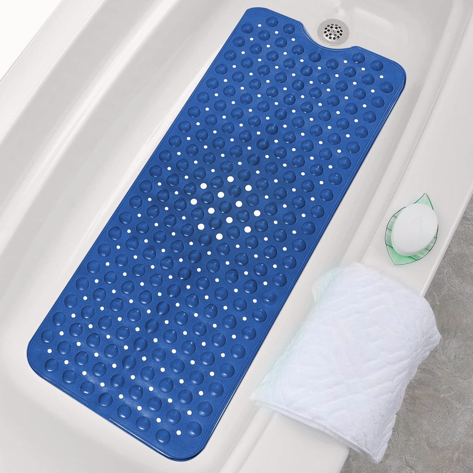 Non-Slip Bath Tub Mat (40 X 16)Inch Extra Long Antibacterial Bathroom Shower Mat