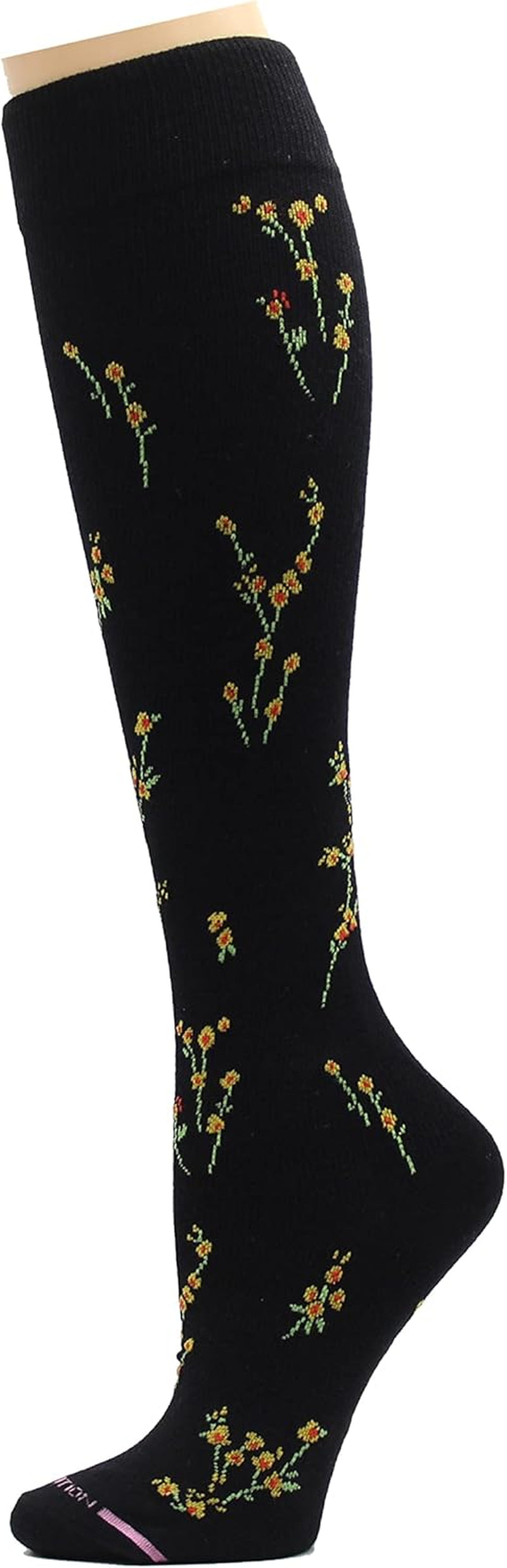 5 Pairs Therapeutic Graduated 8-15Mmhg Compression Women'S Knee-Hi Socks