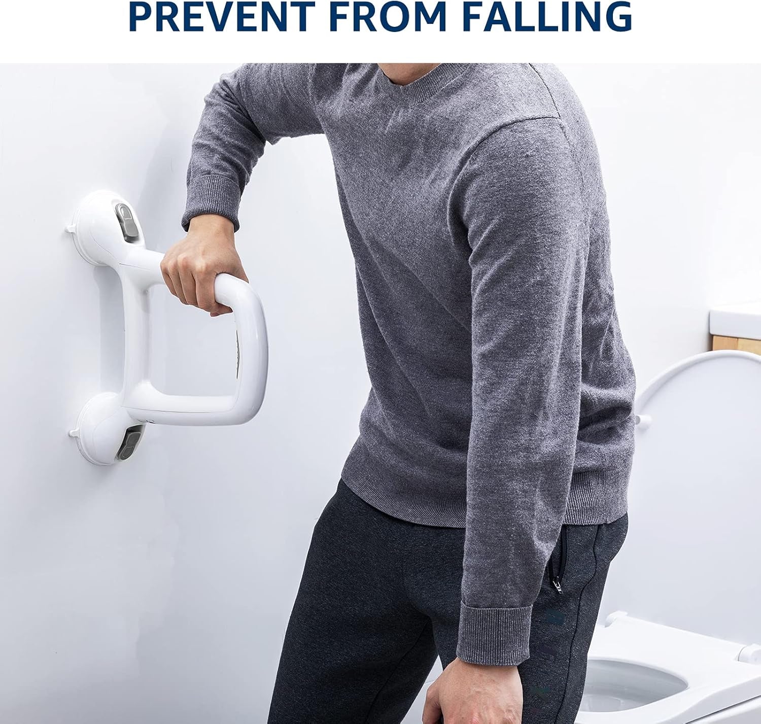Suction Shower Safety Grab Bar Bathroom Balance Handle Strong Hold for Handicap