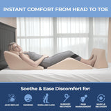 Backmax Foam Bed Wedge Sleep Support System | Sleeping Pillow Wedge and Leg Elevation Pillows | Mattress Wedge for Acid Reflux | Backrest Wedge Pillows for after Surgery (28-Inch Backmax Only)