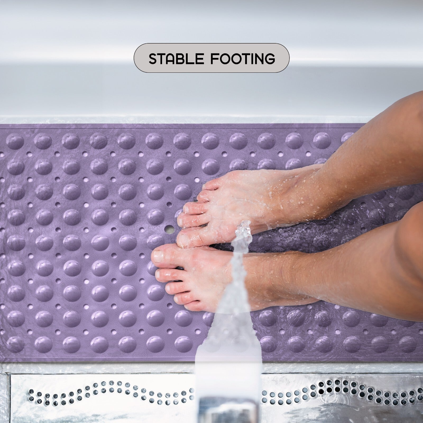 Non-Slip Bath Tub Mat (40 X 16)Inch Extra Long Antibacterial Bathroom Shower Mat