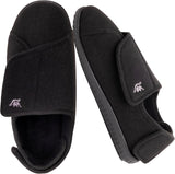 Men'S Memory Foam Diabetic Slippers with Adjustable Closure, Extra Wide Comfy Warm Plush Fleece Arthritis Edema Swollen Diabetic House Shoes Machine Washable with anti Slip Sole
