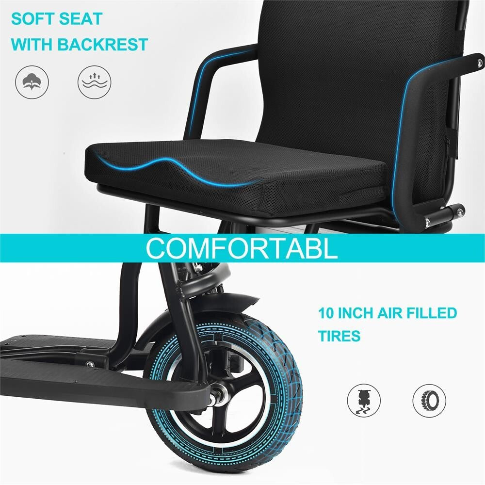 Mototec Folding Mobility Electric Trike 48V 700W Dual Power Motor Lithium Black✅