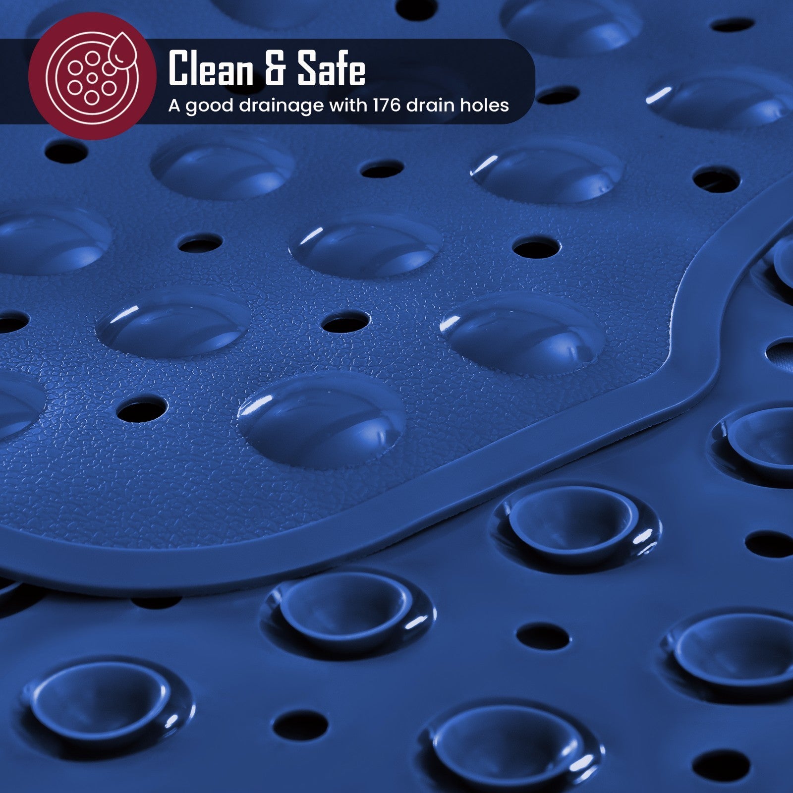 Non-Slip Bath Tub Mat (40 X 16)Inch Extra Long Antibacterial Bathroom Shower Mat