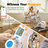 under Desk Bike Pedal Exerciser Indoor Silent Elliptical Machine for Legs and Arms Mini Foot Pedal Exercise Bike with Free App,Non-Slip Mat,2 Resistance Bands
