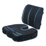 Memory Foam Seat Cushion for Office Chair-Orthopedic Back and Butt Pillow for Sciatica Tailbone Coccyx Hip Pain Relief for Sitting, Gaming, Desk, Car, Airplane-Padded Lumbar Support Pillow