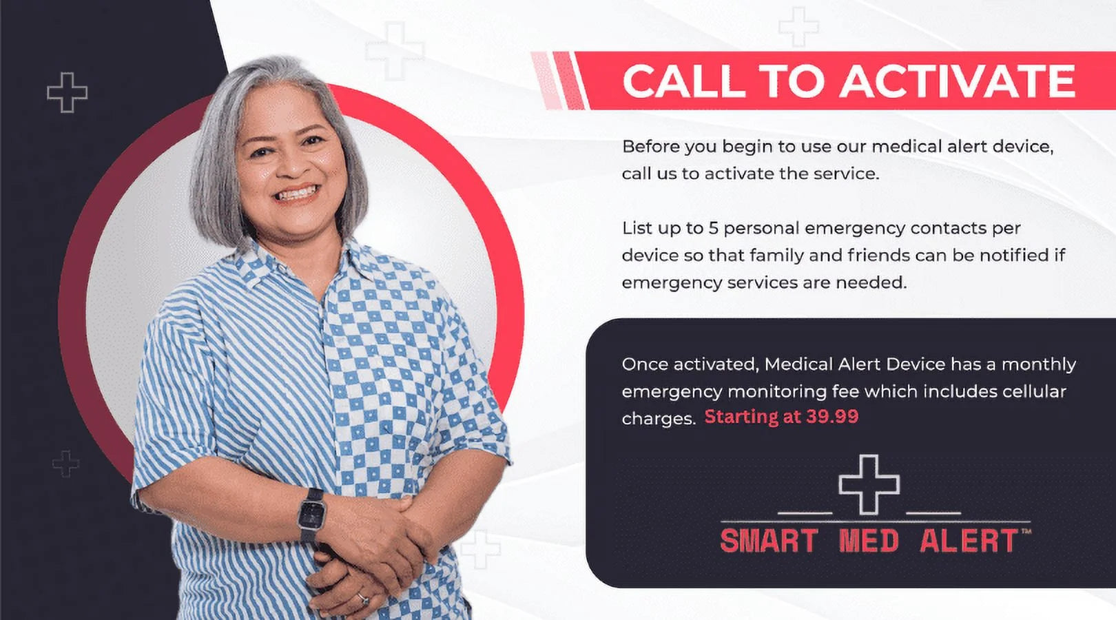 Medical Alert 4G Cellular Rectangular Smart Watch