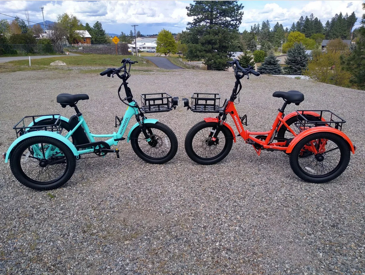 ABORON 3.0 Fat Tire Electric Trike for Senior Foldable E-Bike, 500W Motorized Tricycle Adult 20" Folding 3 Wheel Electric Commute Bike Trike W/48V Battery and Storage Baskets, UL2849