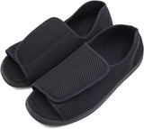 Men'S Open Toe Diabetic Recovery Slippers, Adjustable Orthopedic Wide Width Walking Shoes for Arthritis Edema Swollen Feet Elderly Men