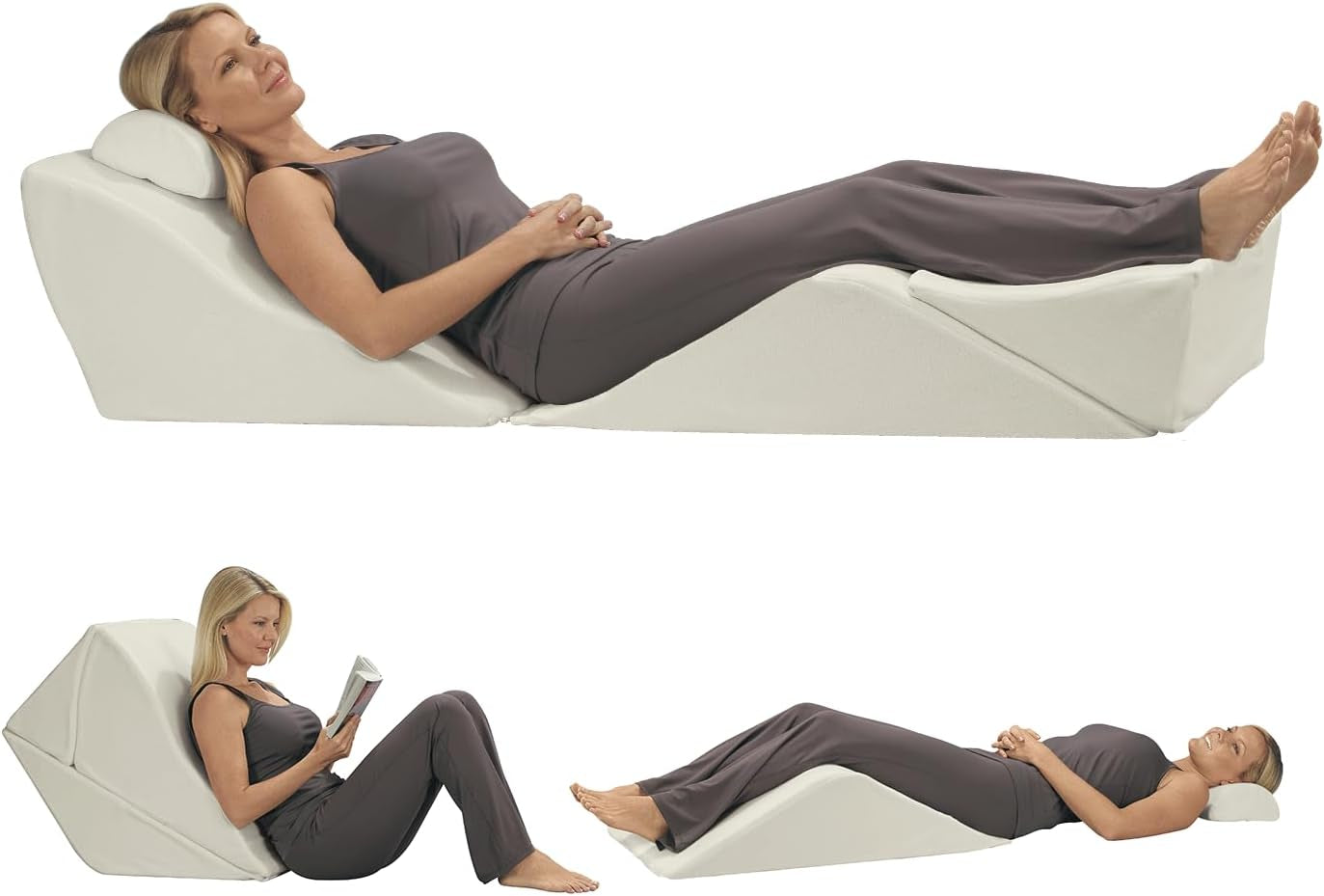 Backmax Foam Bed Wedge Sleep Support System | Sleeping Pillow Wedge and Leg Elevation Pillows | Mattress Wedge for Acid Reflux | Backrest Wedge Pillows for after Surgery (28-Inch Backmax Only)