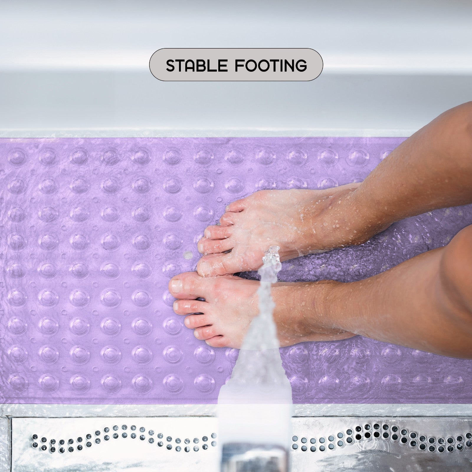 Non-Slip Bath Tub Mat (40 X 16)Inch Extra Long Antibacterial Bathroom Shower Mat