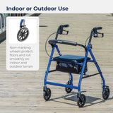 Drive Medical Aluminum Rollator Walker Fold up and Removable Back Support,