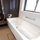 39.4 In. X 15.8 In. Non-Slip Shower Mat in Transparent White Bpa-Free Massage Anti-Bacterial with Suction Cups Washable