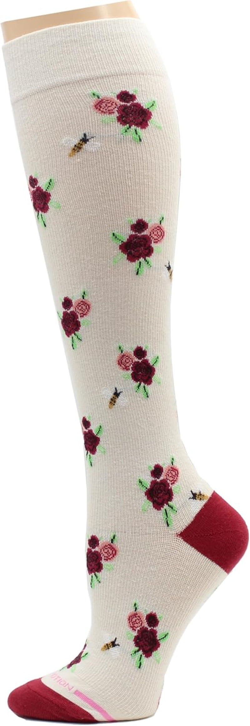 5 Pairs Therapeutic Graduated 8-15Mmhg Compression Women'S Knee-Hi Socks