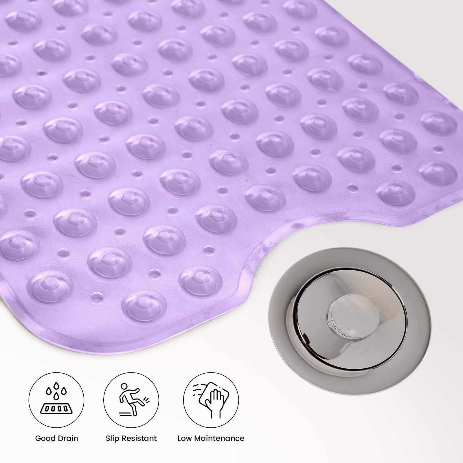 Non-Slip Bath Tub Mat (40 X 16)Inch Extra Long Antibacterial Bathroom Shower Mat