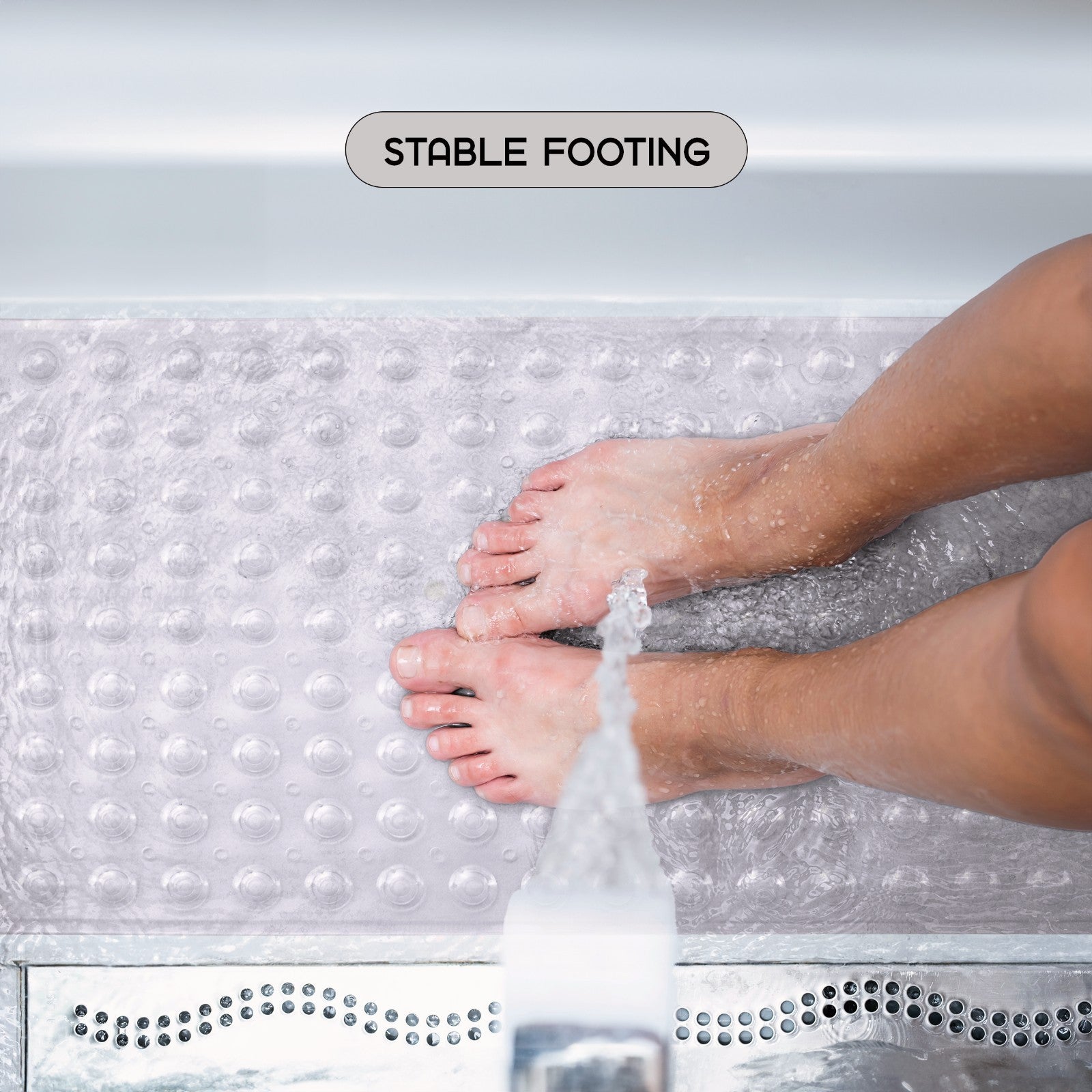 Non-Slip Bath Tub Mat (40 X 16)Inch Extra Long Antibacterial Bathroom Shower Mat