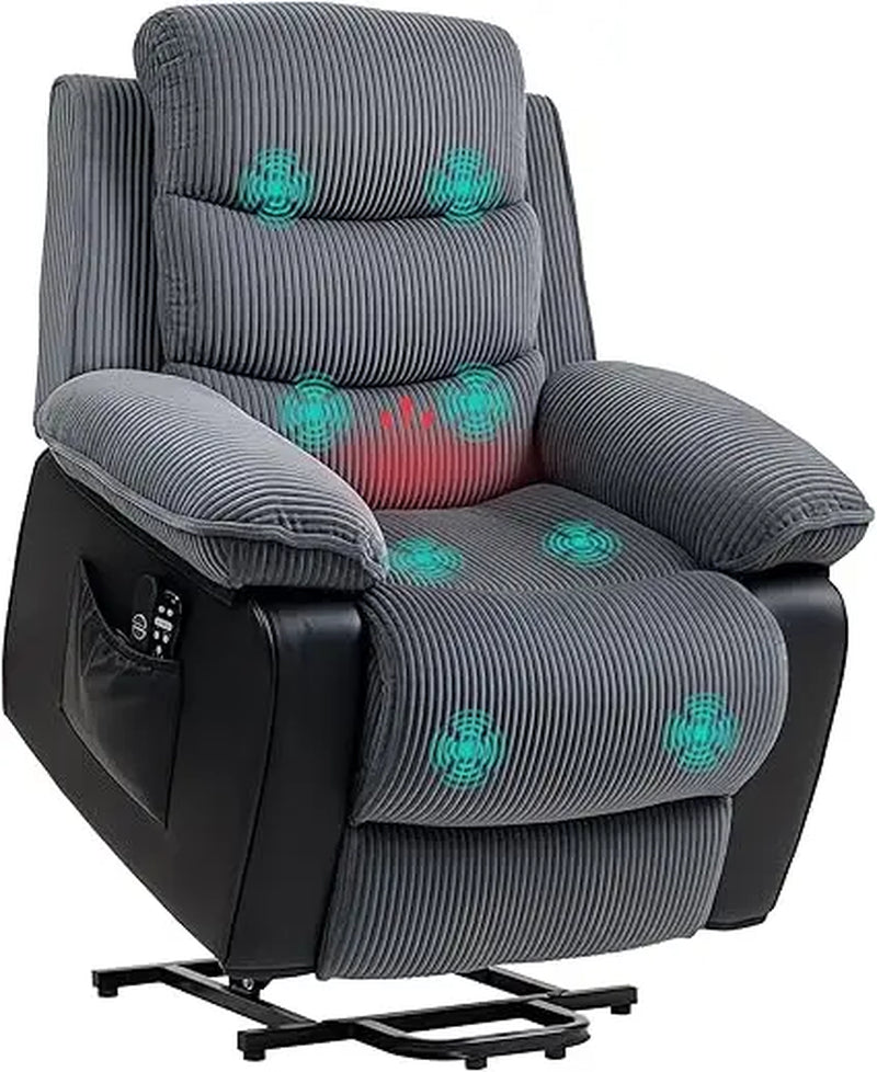 Power Lift Recliner Chair for Elderly with Massage and Heat, Electric Lift Chair, Patchwork Design Massage Chair Recliner With