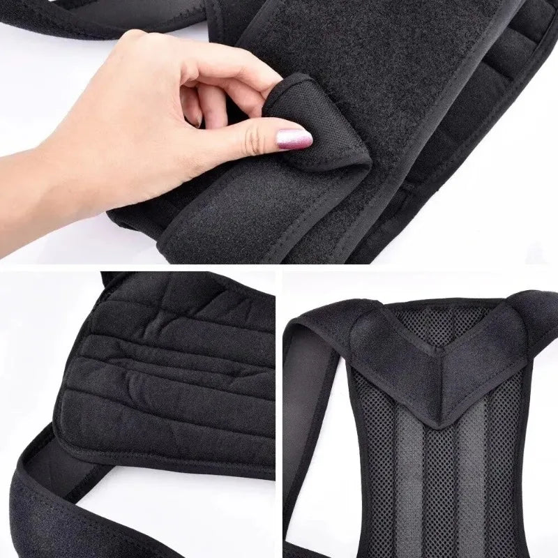 Adjustable Back Posture Corrector with Breathable Shoulder Straps and Waist Belt for Boys and Girls to Relieve Back Strain