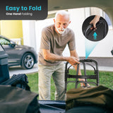 Compact Folding Walker for Seniors & Adults, Deluxe Lightweight Mobility Aids Walker with 5" Wheels and Trigger Release up to 300 Lbs, Aluminium