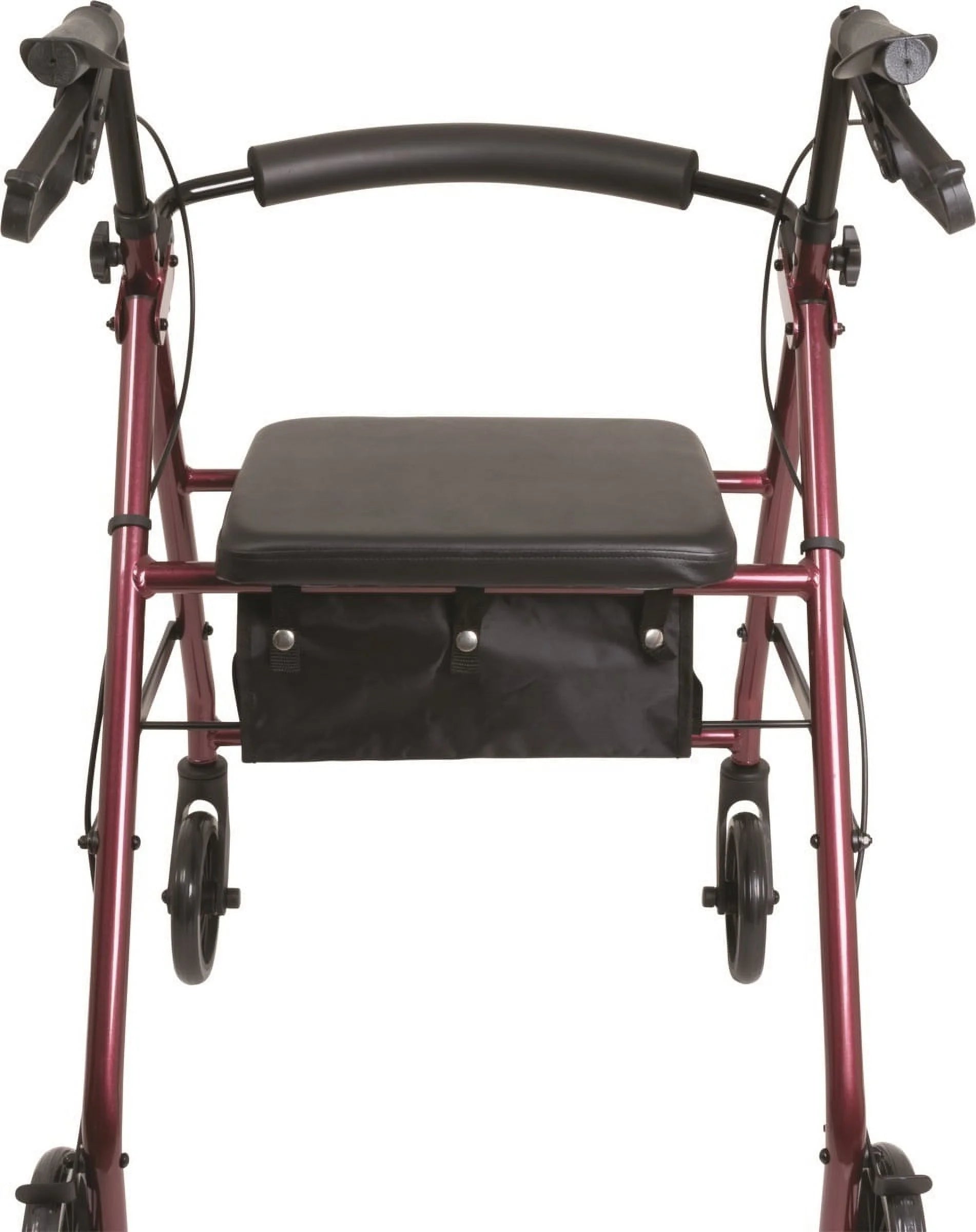 Aluminum Rollator, 6" Wheels, Black, 300 Lb Weight Capacity