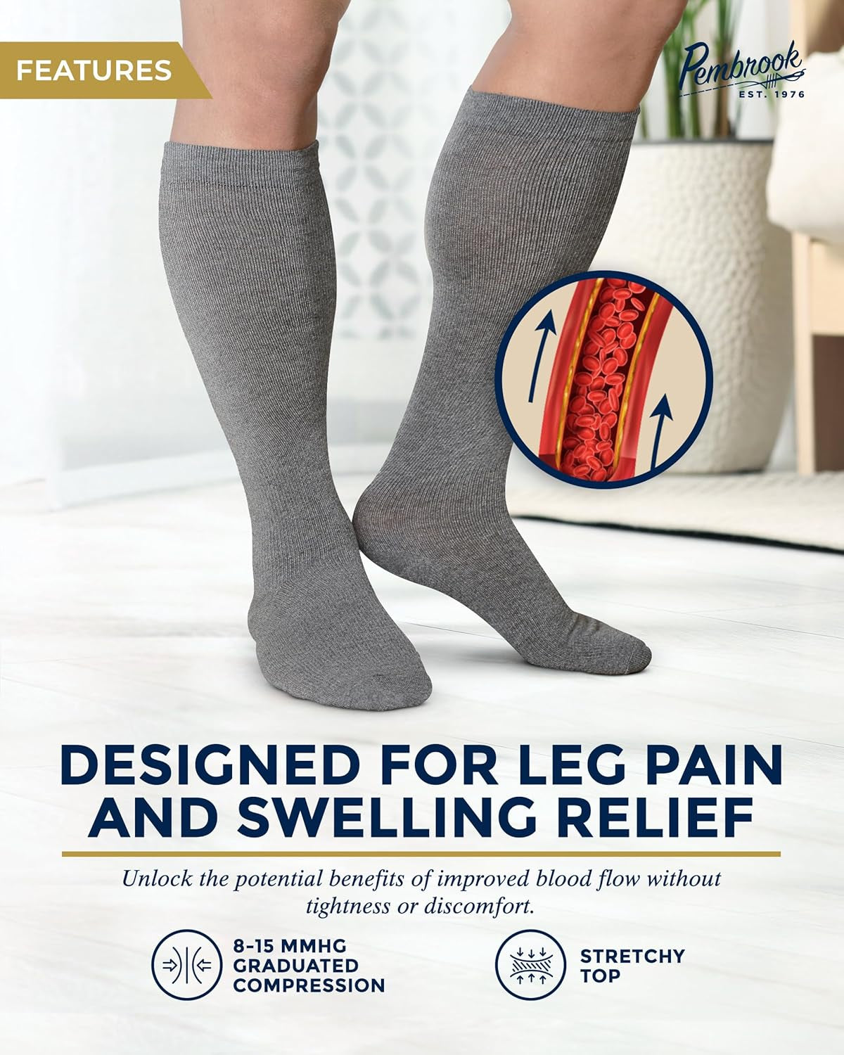 Light Compression Socks for Men - 6 Pairs | 8-15 Mmhg Graduated Compression Socks for Men 9-12 | Support Socks
