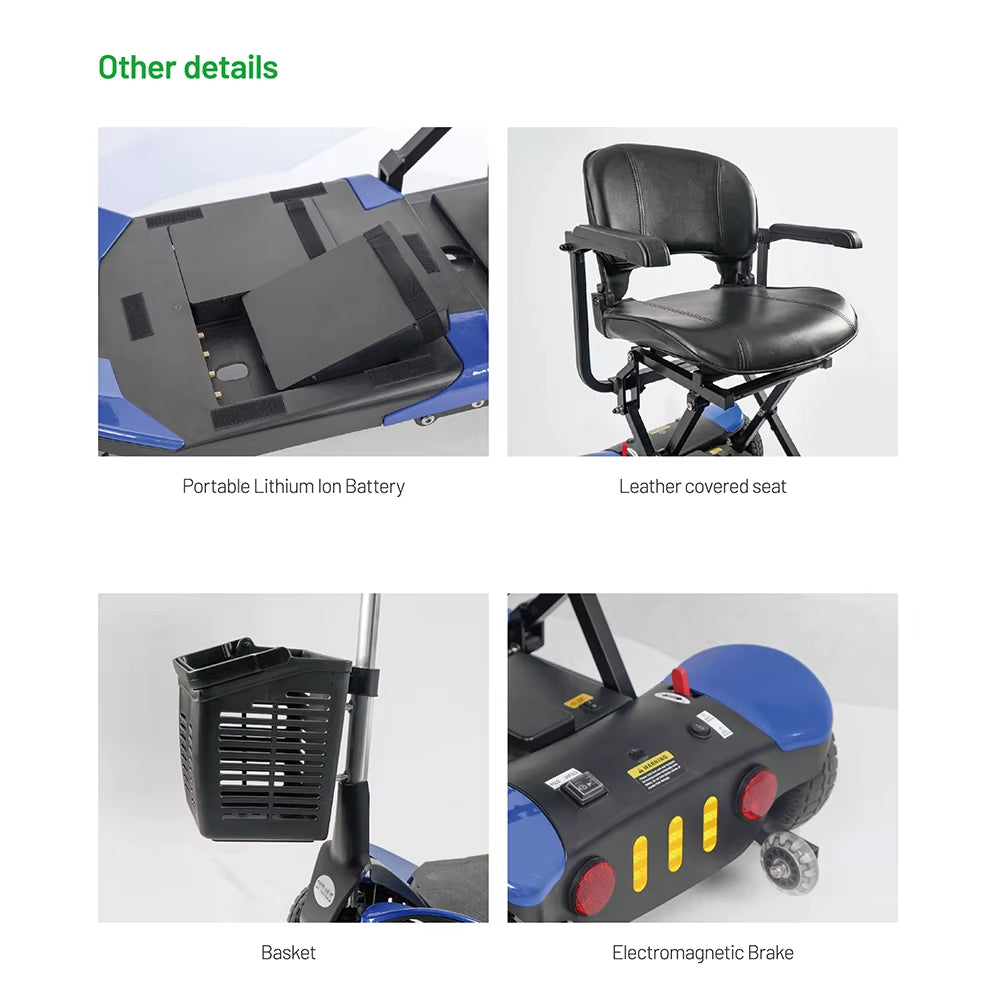 2025 Best Selling Airline Approve Heavy Duty 120Kg Loading Cheap Price Handicapped Scooter Electric Mobility Scooters for Sale