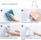 Suction Shower Safety Grab Bar Bathroom Balance Handle Strong Hold for Handicap