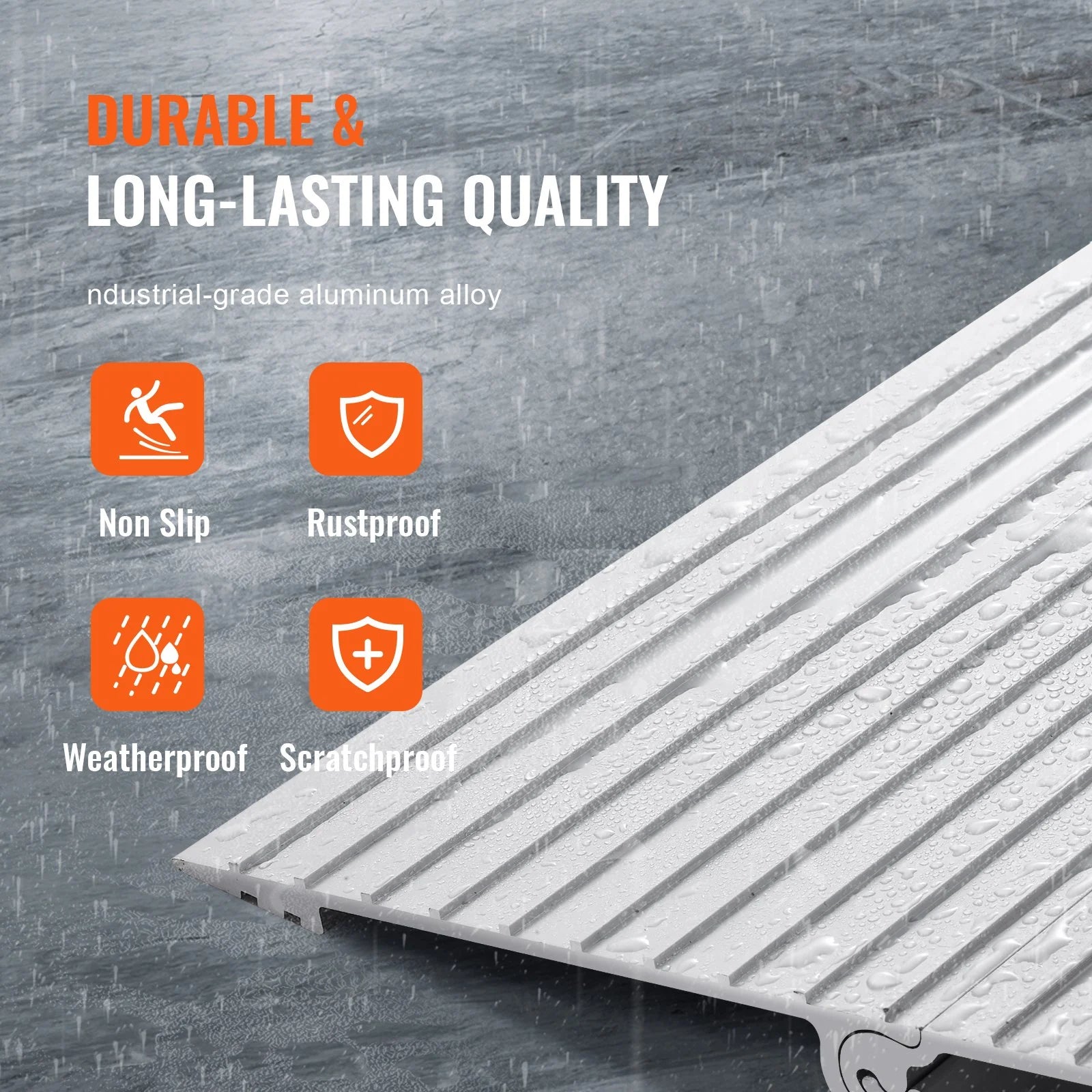 VEVOR Door Threshold Ramp, 1 Rise, 800 Lbs Load Capacity, Door Ramp for Wheelchairs, Aluminum Threshold Ramp for Doorways, Adjustable Modular Threshold Ramp for Wheelchairs, Scooters, Power Chairs