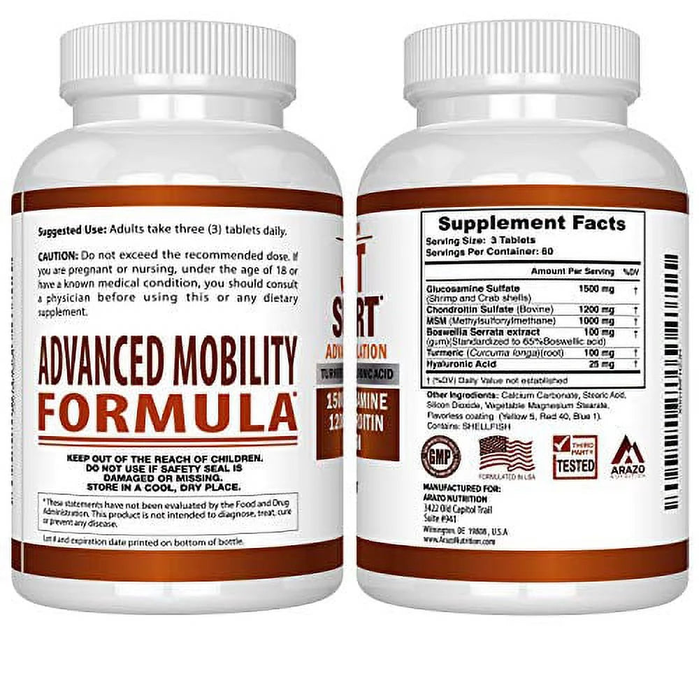 Glucosamine Chondroitin Turmeric Msm Boswellia - Joint Support Supplement for Relief 180 Tablets -